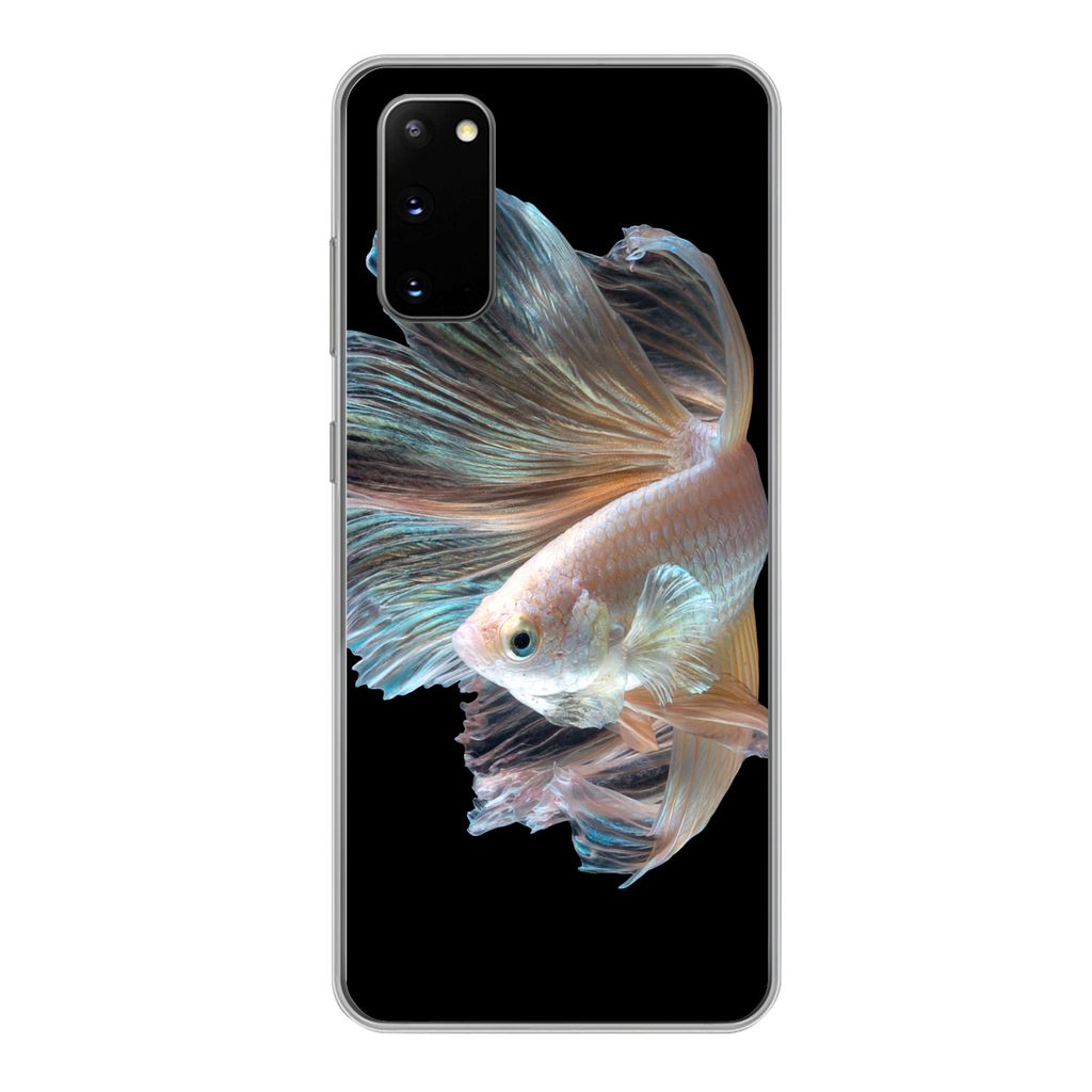 MuchoWow Handyhülle Schutzhülle Hülle für Samsung Galaxy S20 Fisch - Schwanz - Schwarz Silikon Softcase Handy Hülle - Bild