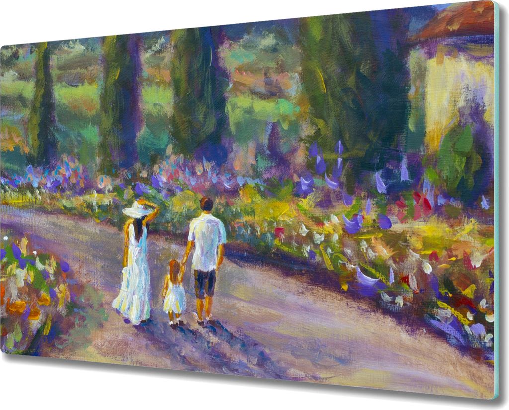 Coloray Schneidebrett Herdabdeckplatte 80x52 cm Kochplattenabdeckung Küchenbrett Hackbrett - Stammbaum Blüten
