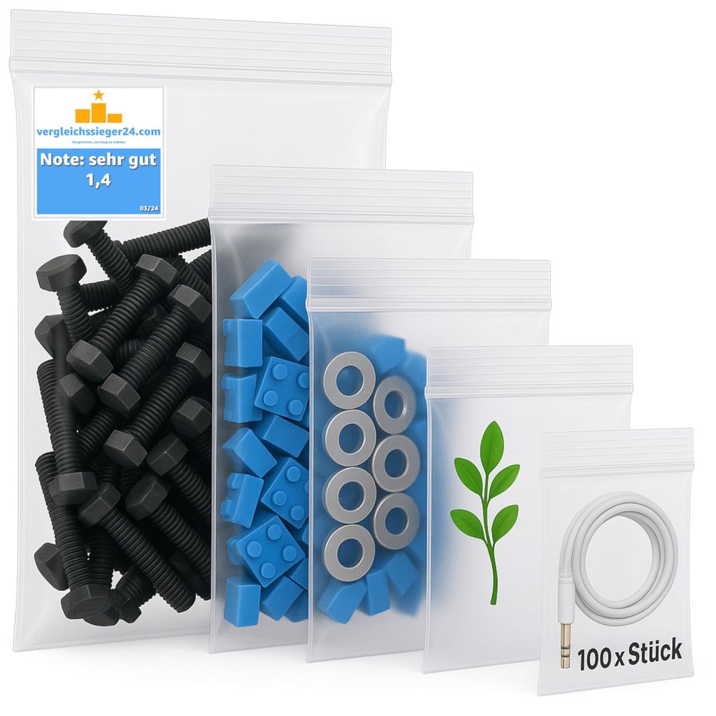 500x sacchetti di plastica sigillabili con chiusura a zip, Immagine del prodotto 