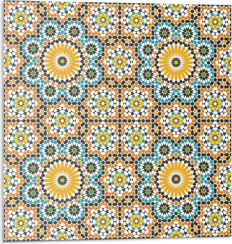 Kit 4 Pannelli Murali Autoadesivi 3D 50x50 - Mosaico Fiori PVC