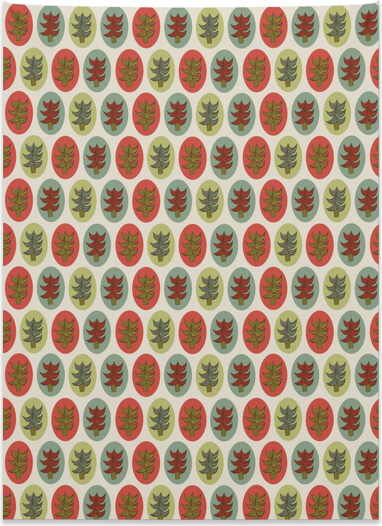 Abakuhaus Baum Wandteppich, Abstraktes Fichten-Weihnachten aus Weiches Mikrofaser Stoff Kein Verblassen Klare Farben Waschbar, 110 x 150 cm, Mehrfa...