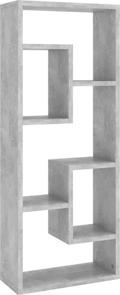 Scaffale a Muro Grigio Cemento 36x16x90 cm | Libreria Pensile Moderna