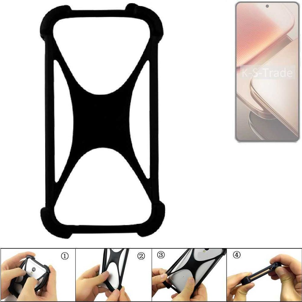 K-S-Trade Handy-Hülle Schutz-Hülle kompatibel mit Vivo iQOO Z9 Turbo+ Silikon Bumper TPU Softcase Smartphone Stoßschutz, schwarz