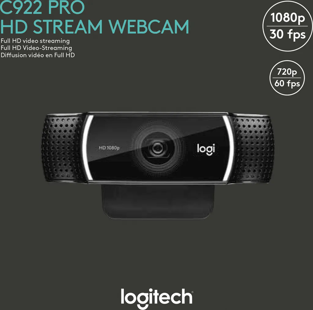 Logitech C922 Pro Stream Webcam 1080p : Correction Faible Luminosité - 23