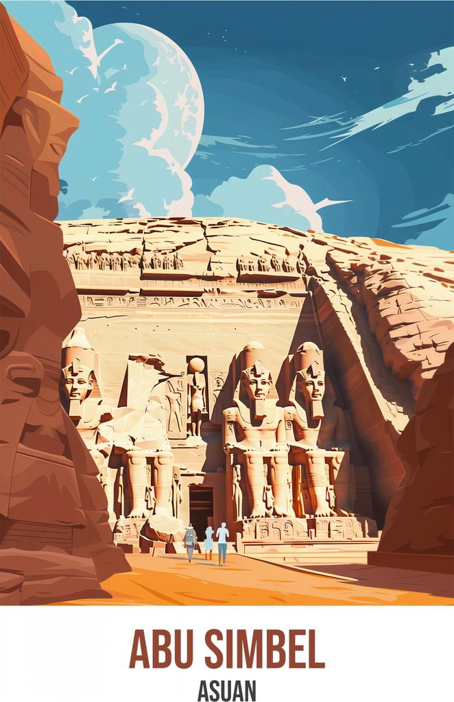 Plakat 30x45cm Abu Simbel