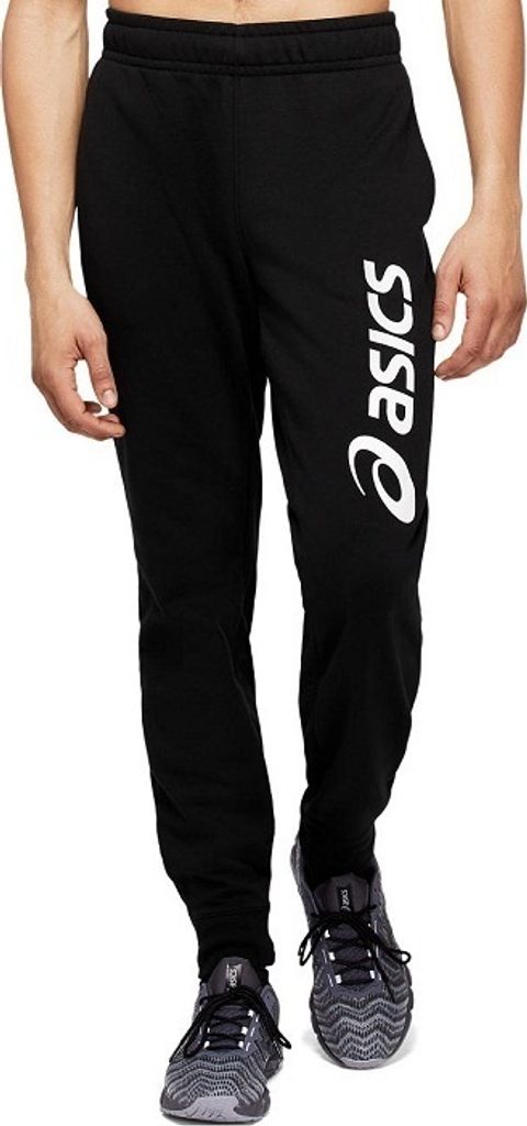 Asics Big Logo Sweat Herren-Sporthose – lang, schwarz, groß. MIT