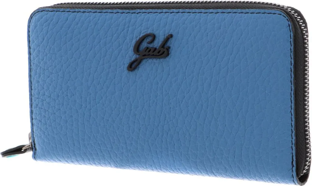 Gabs GMONEY17 Bleu Avion : Porte-monnaie Zippé en Cuir Véritable Souple