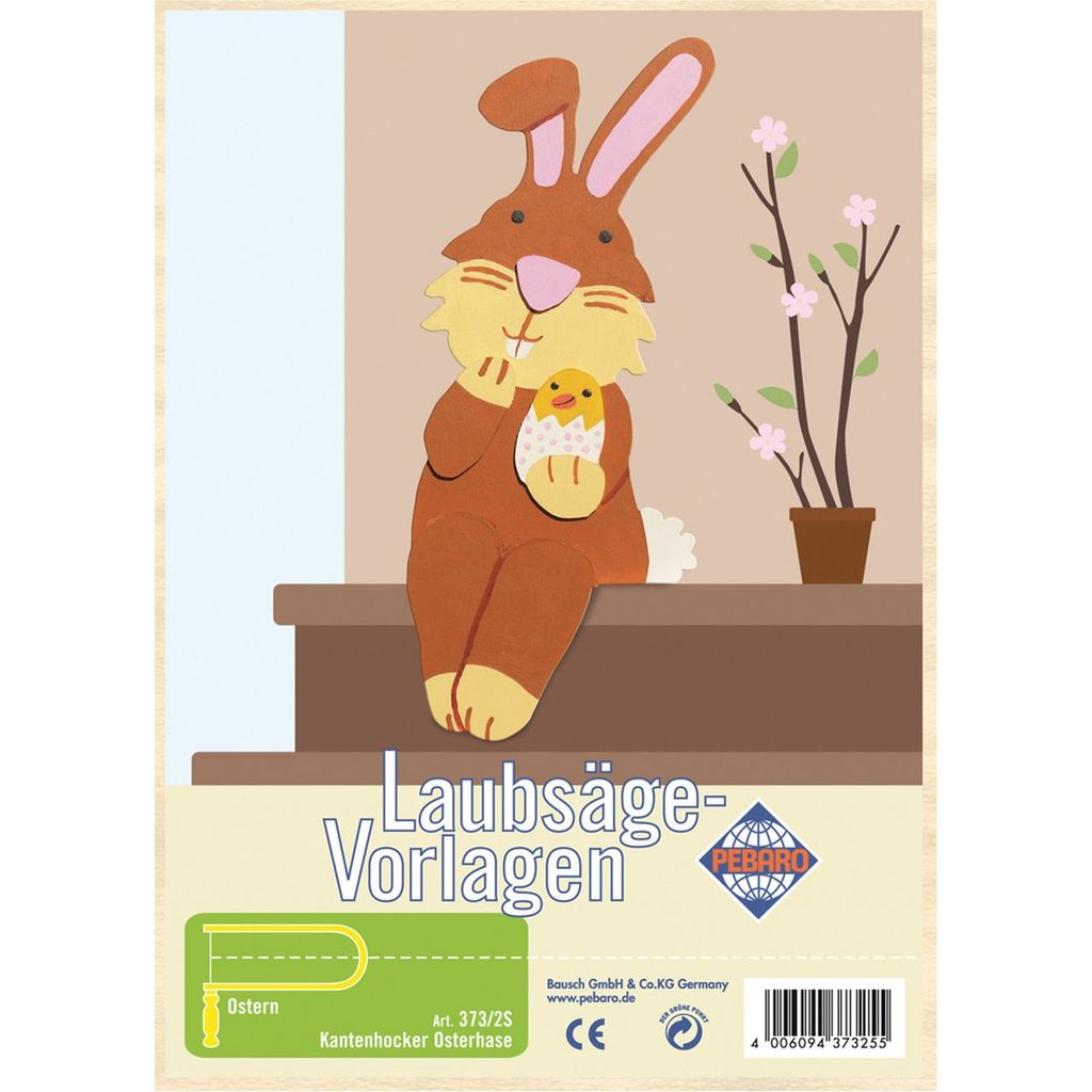 PEBARO Laubsägevorlage Osterhase, Kantenhocker, 3D Figur
