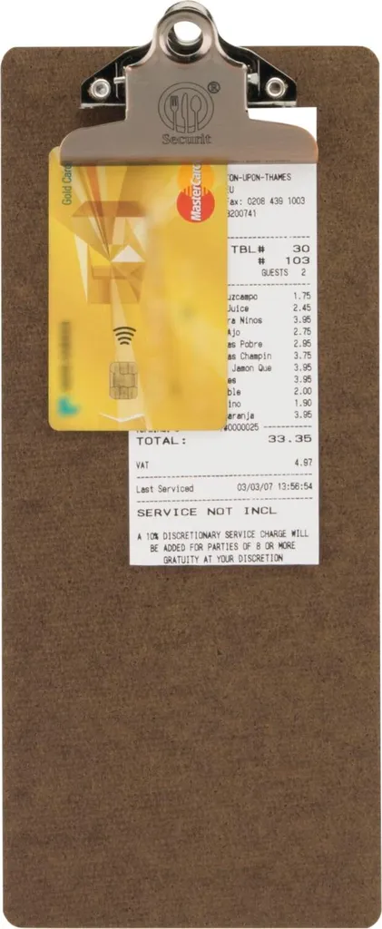 Protège-menu Format Slim à Clip Securit Bois Marron 11,5 x 26,5 cm Pro