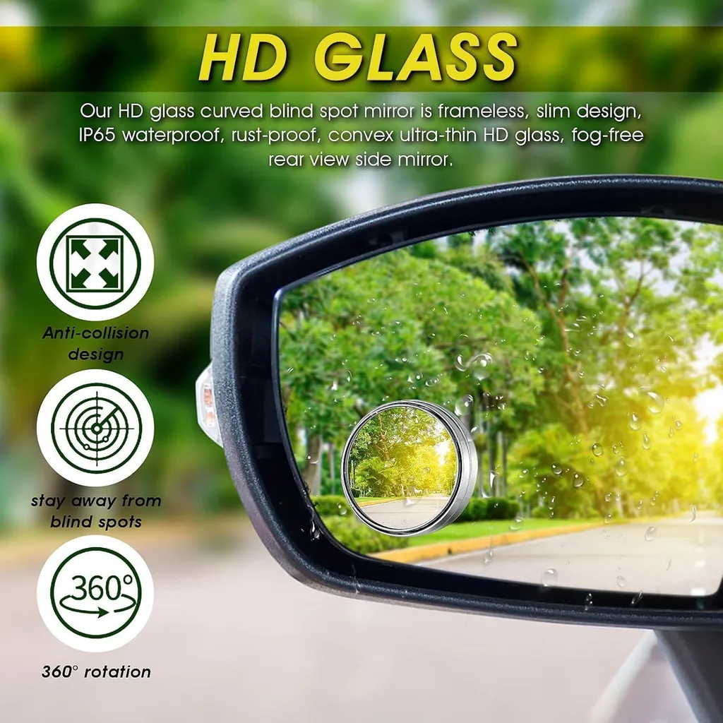 Rétroviseur angle mort universel pour auto avec miroir convexe 360° - 3