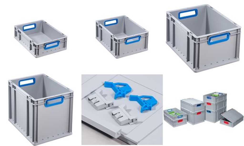 allit Transportbehälter ProfiPlus EuroBox 432, grau/blau Produktbild 