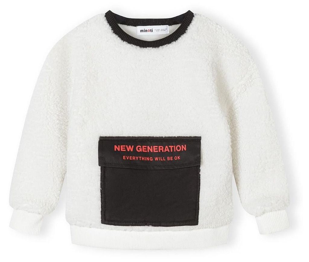 Minoti Sweatshirt Fleece Sherpa Creme Gr. 86 für Jungen