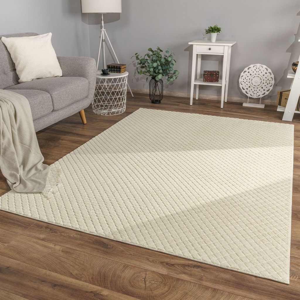TT Home Wohnzimmer Teppich Esszimmer Kurzflor Modernes Produktbild 