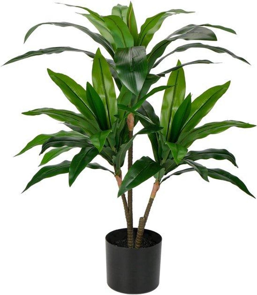 Unyqoos Kunstpflanze Dracaena Fragans in Topf, 90 cm hoch, pflegeleicht für stilvolle Innenraumdekoration