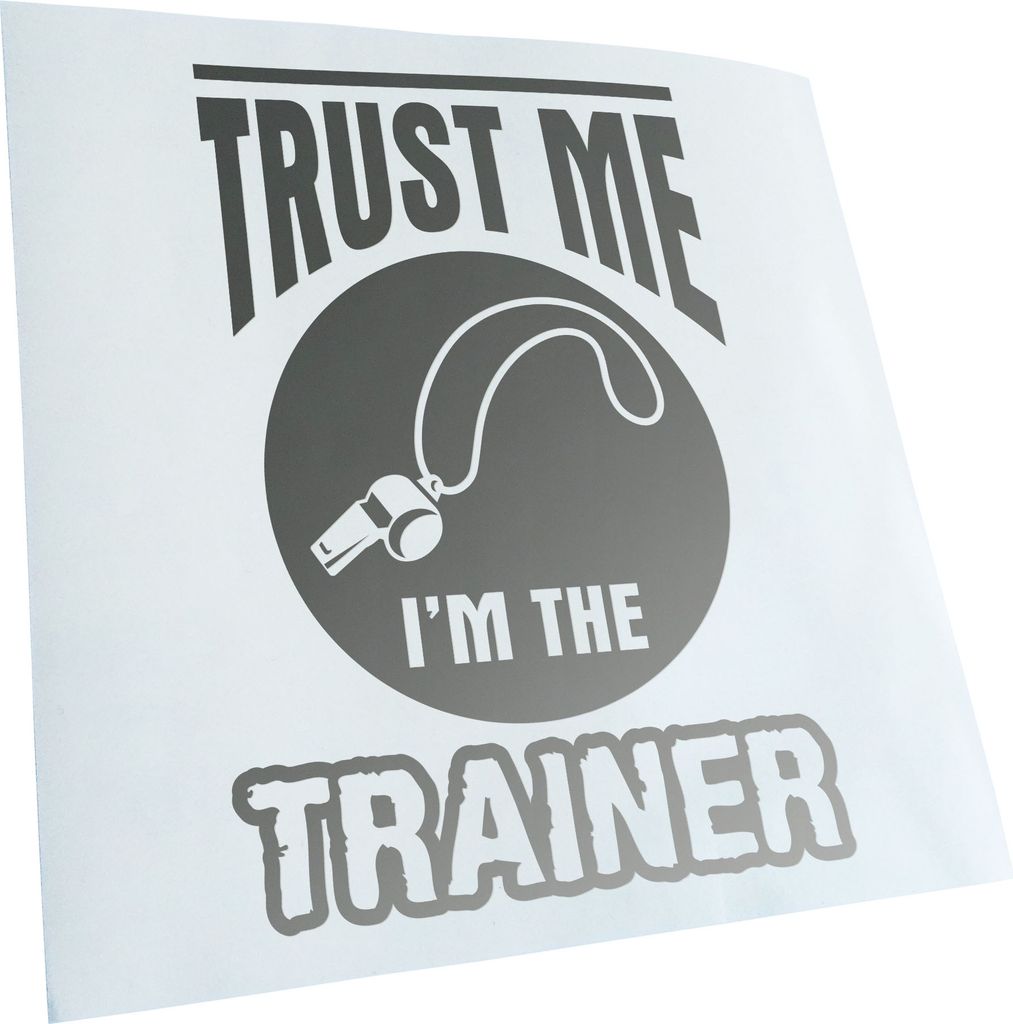 Kiwistar - Autoaufkleber - Trust me im the trainer - Silber - 50x36cm - Aufkleber für Auto, Laptop, Fahrrad, LKW, Motorrad mehrfarbig JDM Decal Ra...