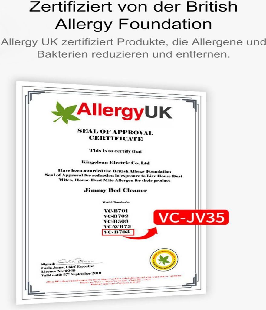 JIMMY JV35 Anti-Milben Staubsauger / Matratzenreiniger Produktbild 12