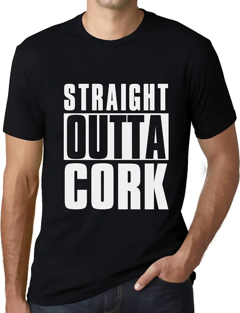 Herren Grafik T-Shirt Direkt aus dem Korken – Straight Outta Cork – Öko-Verantwortlich Vintage Jahrgang Kurzarm Lustige Druck Geburtstag Gesch...
