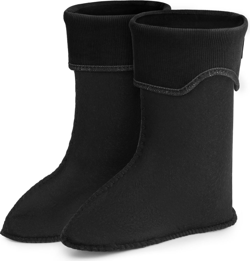 Ladeheid Kinder Mädchen Jungen Wärmende Stiefelsocken für Gummistiefel Innenschuh LA-861 (Schwarz, 32/33 EU)
