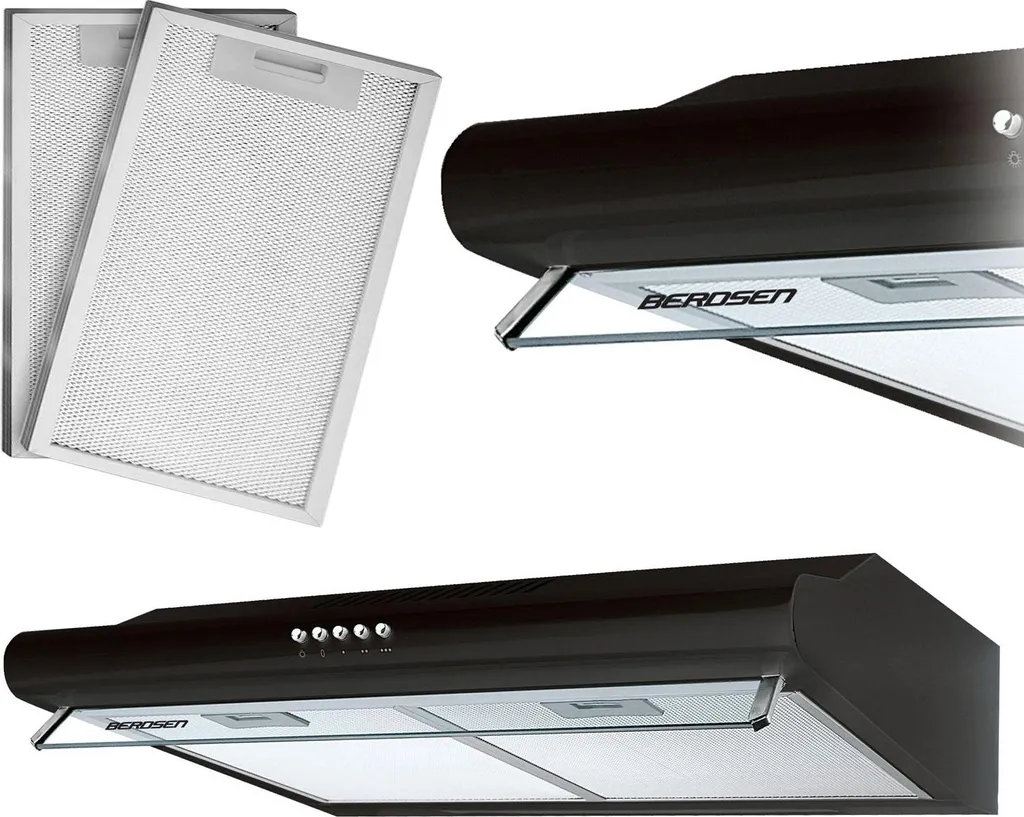 Hotte Sous Meuble 50 cm Berdsen Noir Idéale pour Petite Cuisine et Studio