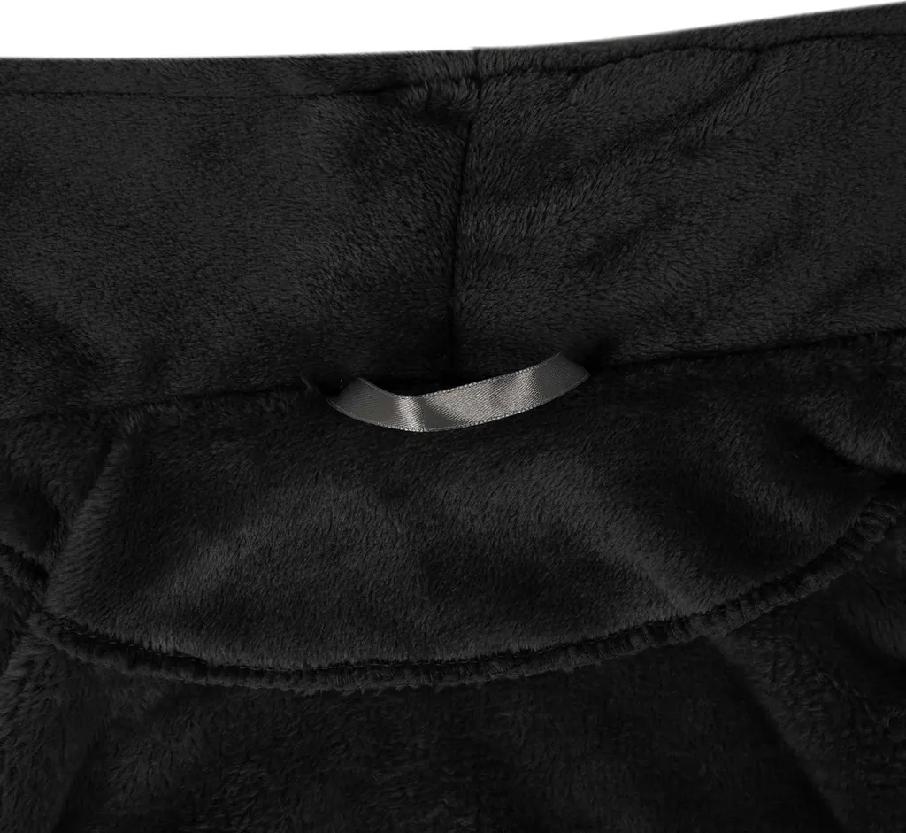 vidaXL Accappatoio senza cappuccio nero XXL in flanella - 4