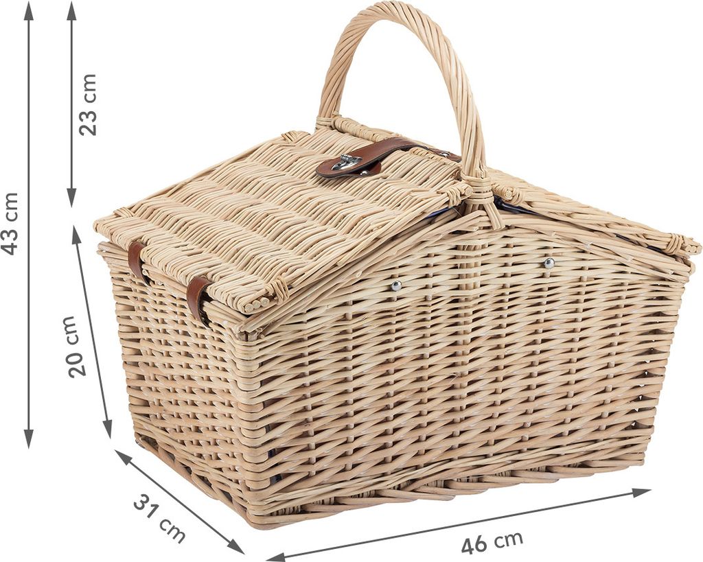 Picknickkorb geflochtene Weide 4 Pers + Zubehör 23 tlg. √ Produktbild 4
