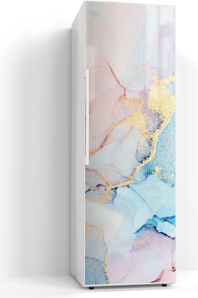 DEQORI Magnetmatte Kühlschrank Standard 60x180 cm 'Goldene Strömung' Magnetfolie