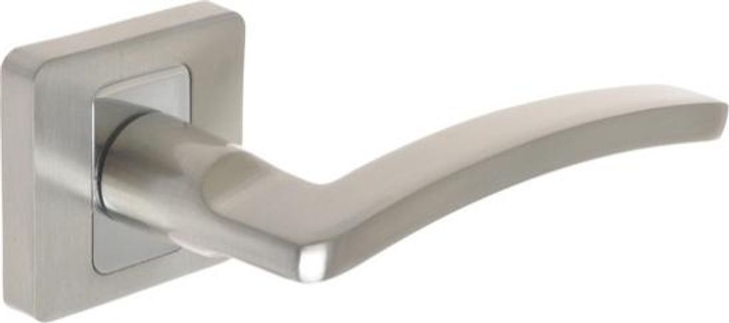 KUCHINOX MADERA Türgriff mit eckiger Rosette, Chrom/Nickel satiniert
