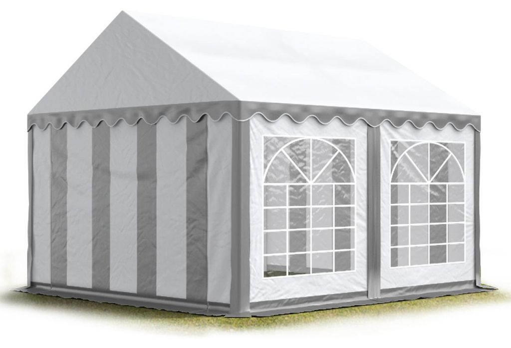 TOOLPORT Tendone per feste 3x4 m PVC grigio-bianco 100% Immagine del prodotto 