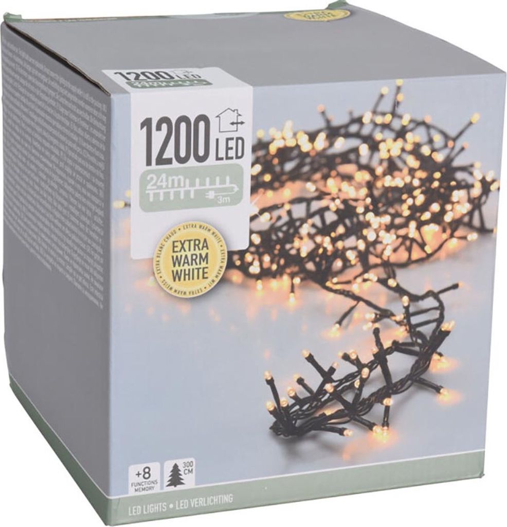Lampiony LED 1200 LEDS 24m bardzo ciepła biel 8-godzinny Zdjęcie produktu 
