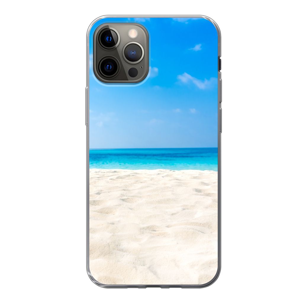 MuchoWow Handyhülle Schutzhülle Hülle für iPhone 13 Pro Strand - Meer - Sand Silikon Softcase Handy Hülle - Handy-Tasche