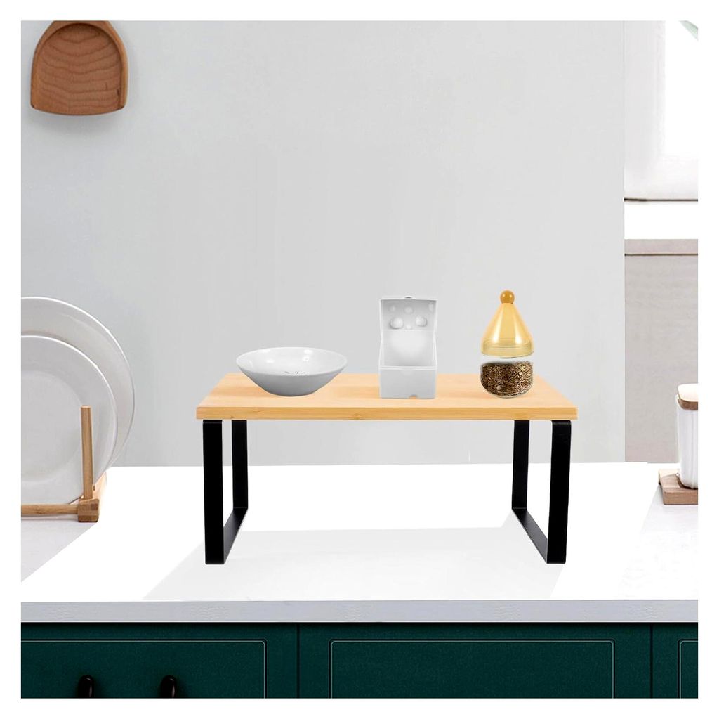 Gewürzregal aus Metall, 2-lagiges stapelbares Ablageregal für die Arbeitsplatte, platzsparend und stabil für die Küchenaufbewahrung und den Sch...