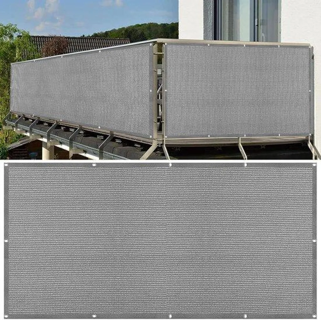 Cacher le vis-à-vis balcon : toile PEHD translucide 175x850 cm robuste