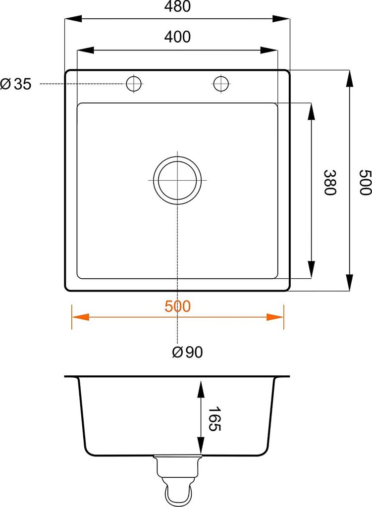 Faizee Möbel Granitspüle Granitspüle Küchenspüle Inkl. Siphon