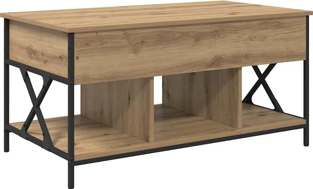 vidaXL Tavolino Salotto Design Rovere Artigianale 100x55x50 cm