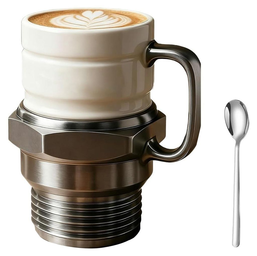 Zündkerzen-Becher, kreativer Kaffeebecher im Auto-Design mit isolierendem Edelstahl-Innenbehälter, einzigartiges Geschenk für Auto-Enthusiasten ...