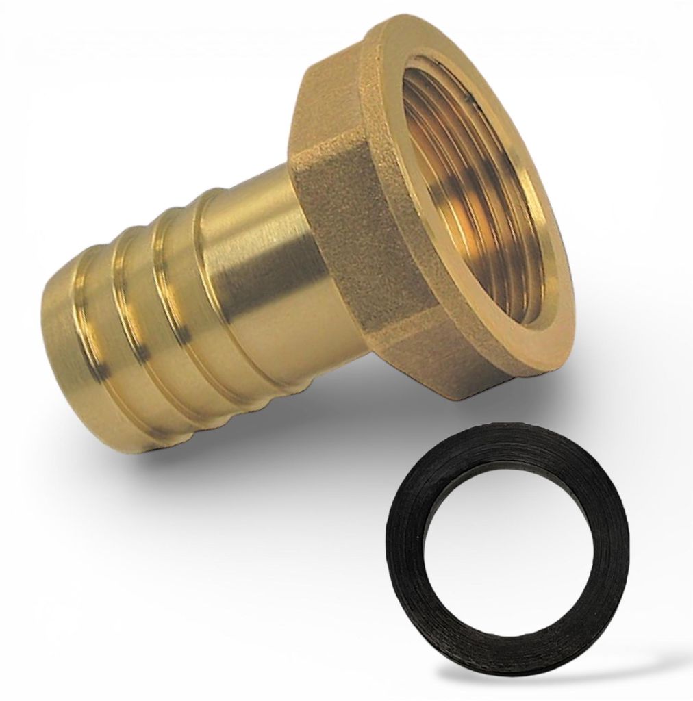 Schlauchstutzen Schlauchtülle Messing Innengewinde 1 Zoll x Ø 25 mm Tülle