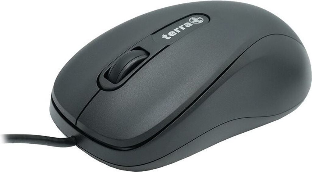 TERRA Mouse 1500 Corded USB black 3 Tasten, symmetrisch, Produktbild 
