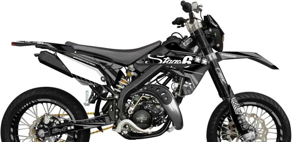 Kit Déco Stage6 Black Series pour Rieju MRT 2009-2021 Noir et Orange