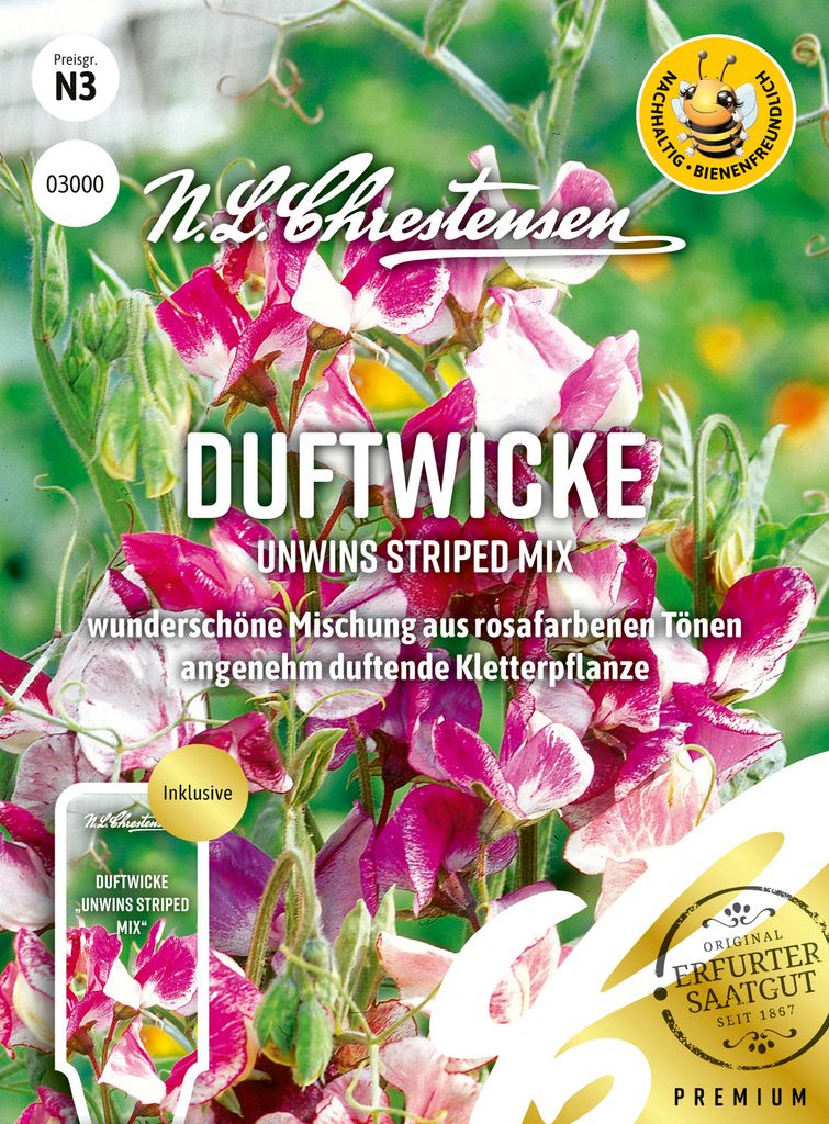 Duftwicke Unwins Striped Mix | Wickensamen von N.L. Chrestensen