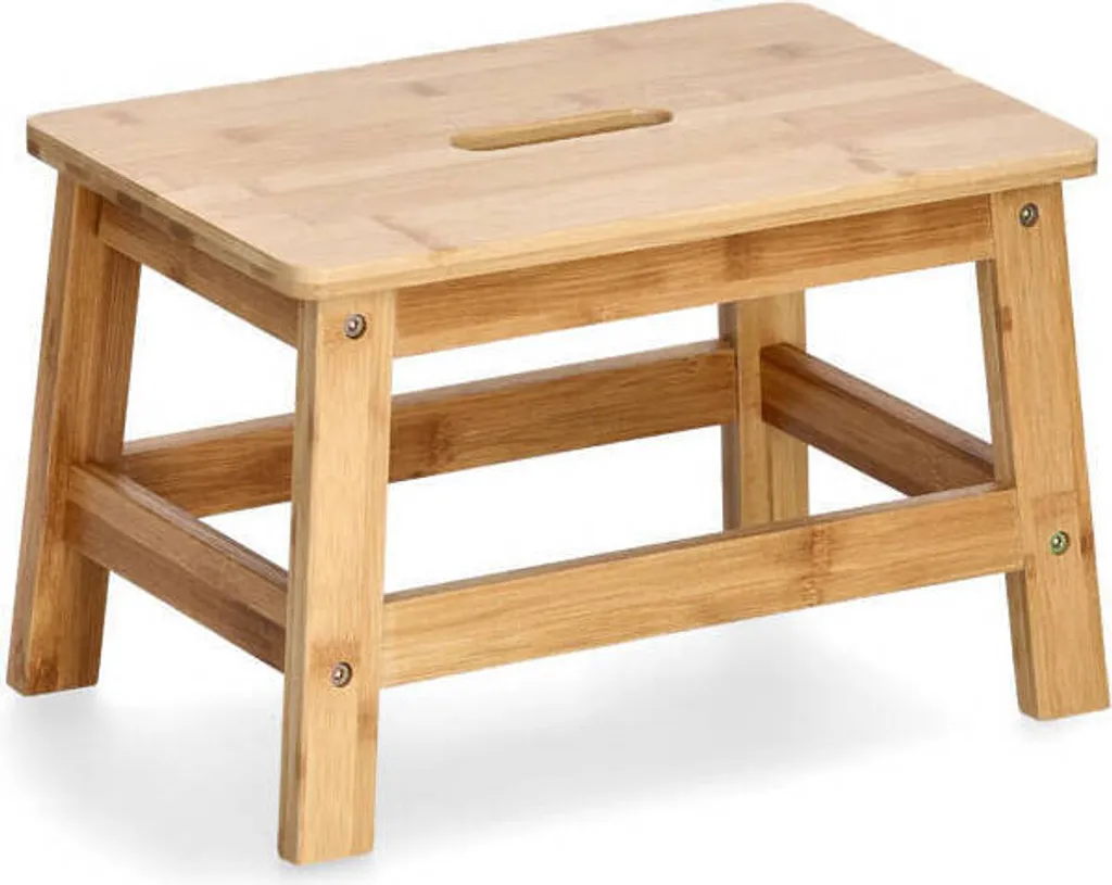Tabouret Zeller 25 cm en bambou écologique - Finition lisse et durable