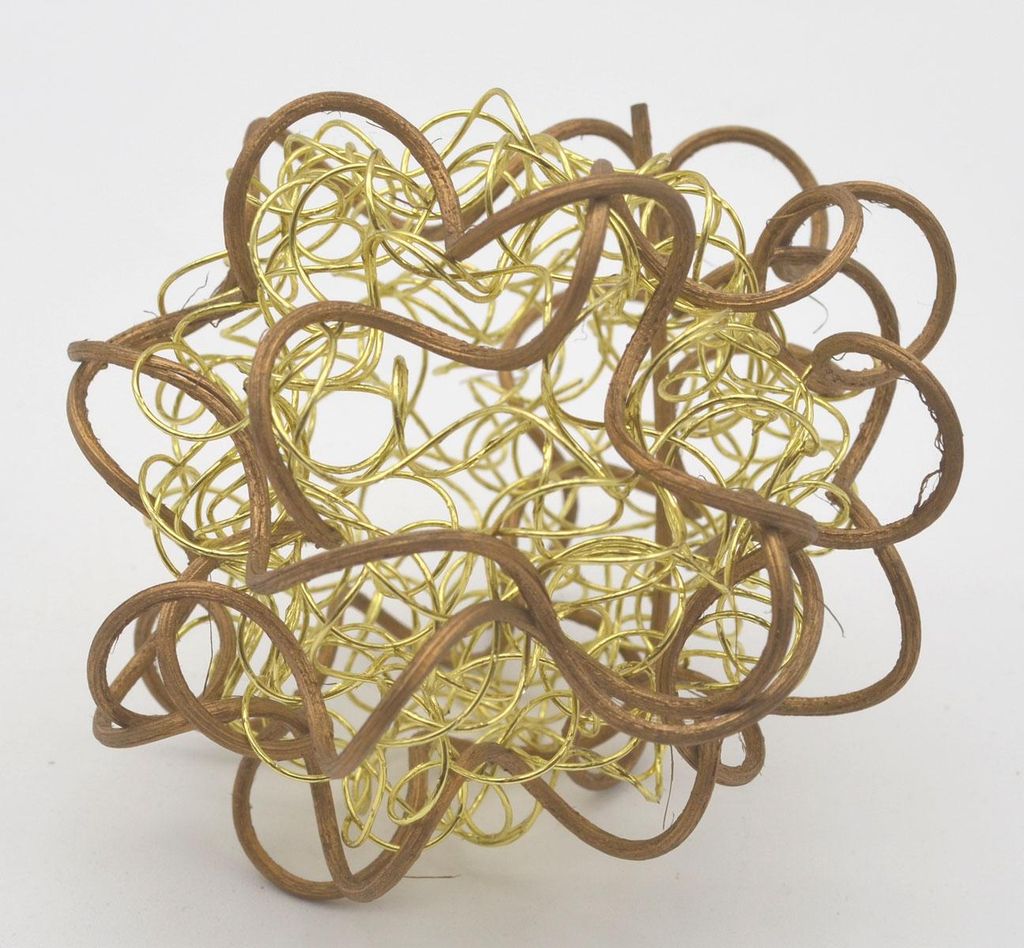 Rattankugeln mit Draht Dekokugel gold 9 cm