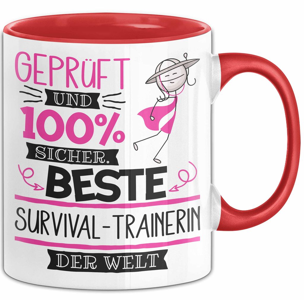 Beste Survival-Trainerin Der Welt Tasse Geschenk für Eine Survival-Trainerin Und Sicher Geschenkidee Geburtstag Weihnachten (Rot)