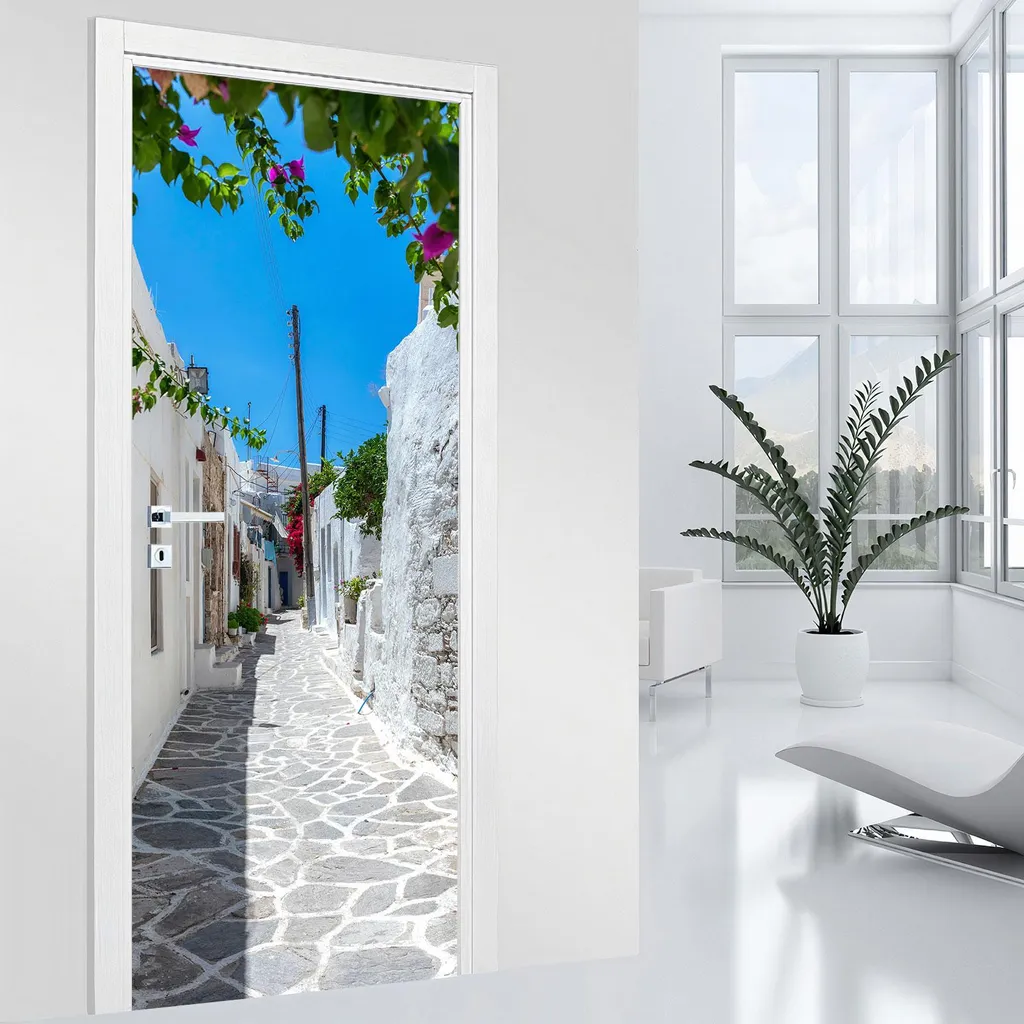 Sticker porte pour agrandir une pièce Ruelle Trompe l'œil MAT 73x205