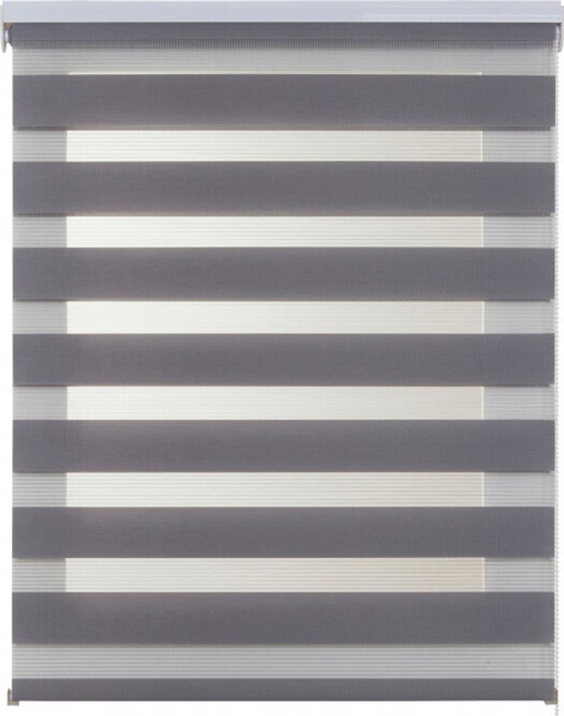 STORESDECO Doppelrollo, Duo Rollo für Fenster und Türen, Zebra Rollo Lichtdurchlässig und verdunkelnd | Silber, 140 cm x 250 cm