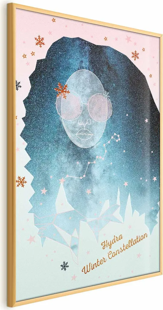 Poster Costellazione Invernale 40x60 cm con Cornice Dorata Elegante