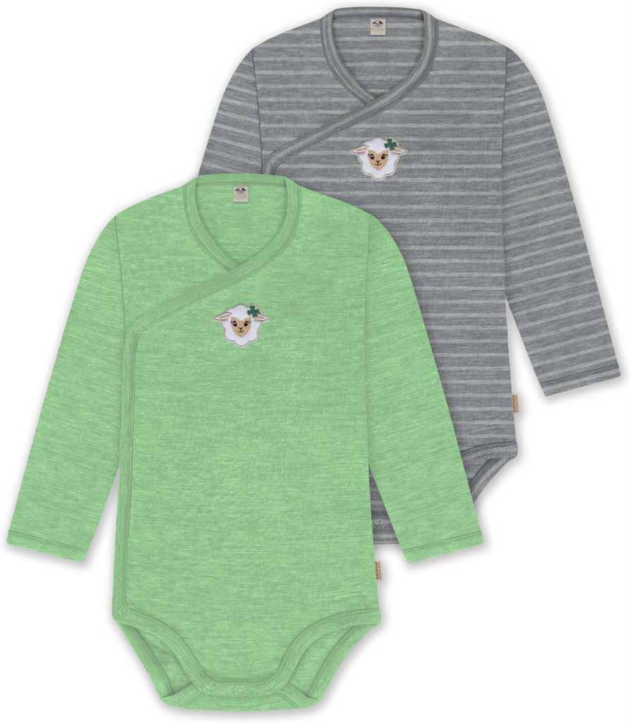 normani 2er Pack Baby-Body Langarm Wickelbody