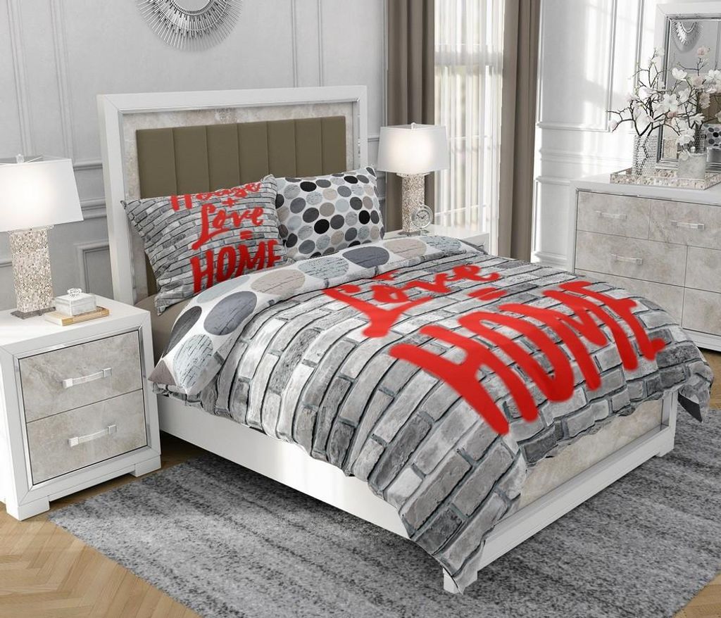 Bettwäsche 140x200 cm + 2x70x80 cm, 3-teilig, 100% Baumwolle, Satin, Reißverschluss, Bunt - SOVIO | So.9066