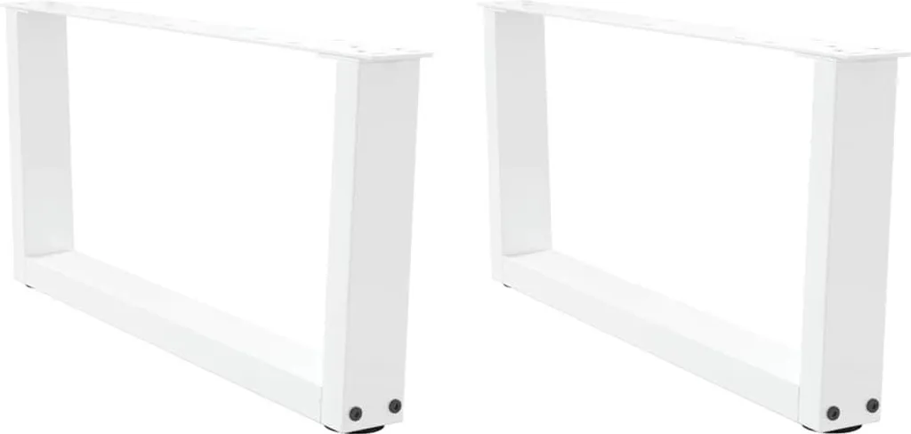 Tavolino gambe a V 2 pezzi bianco 70x(30-31,3) cm acciaio