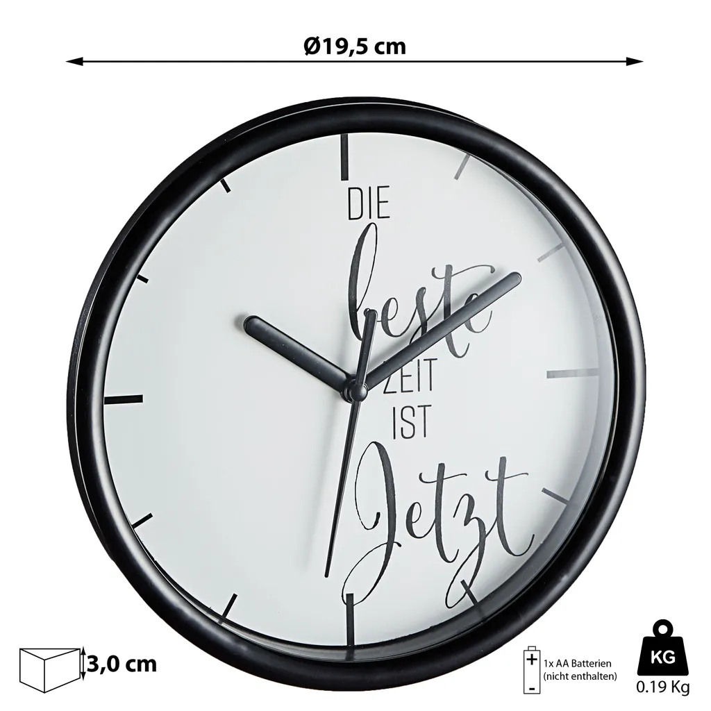 Wanduhr mit Spruch "Die beste Zeit ist Jetzt" Kaufland.de