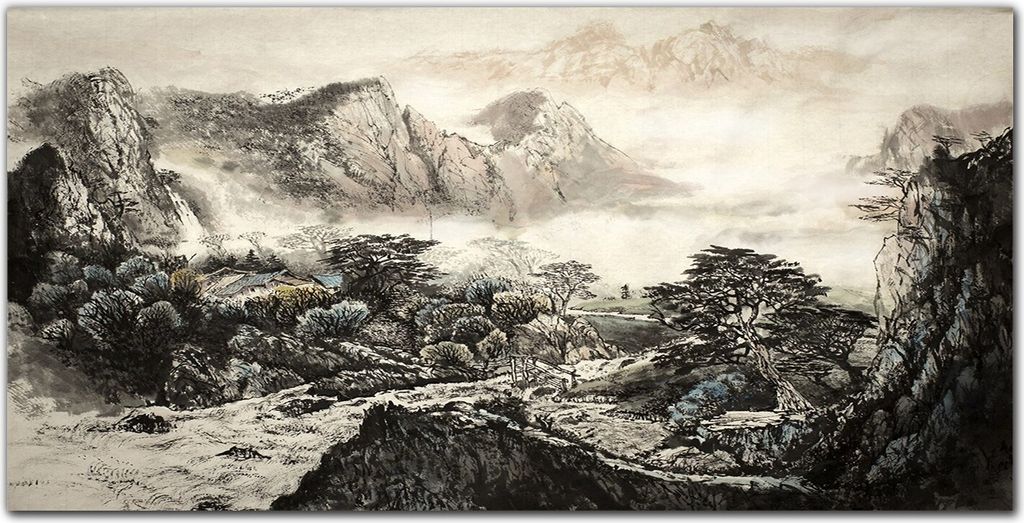 Coloray Bild aus Leinwand 140x70 Leinwand Dekoration - China Baum nach oben